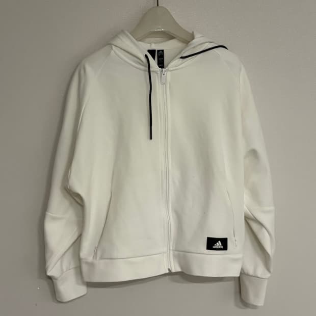 아디다스 화이트 후드 집업