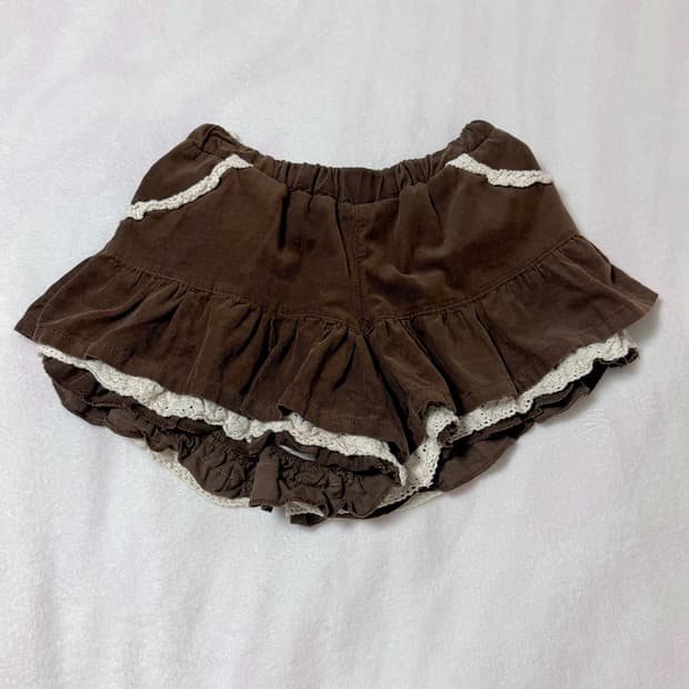 브라운 레이스 히메카지 큐롯 스커트 치마 라떼 히메 갸루 러블리 로걀