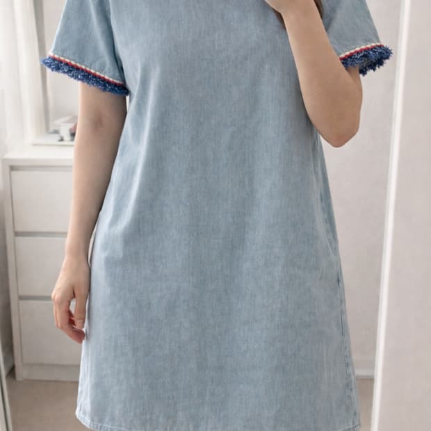 에고이스트 스퀘어 넥 연청원피스