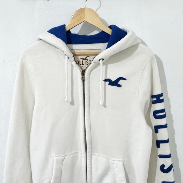 홀리스터 화이트 후드집업