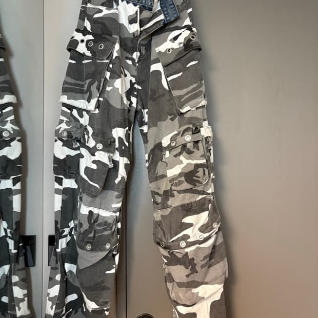 비엑세스 카모 레이어드 데님 L