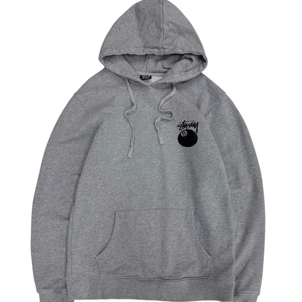 스투시 후드티셔츠 8볼 그레이 (L)