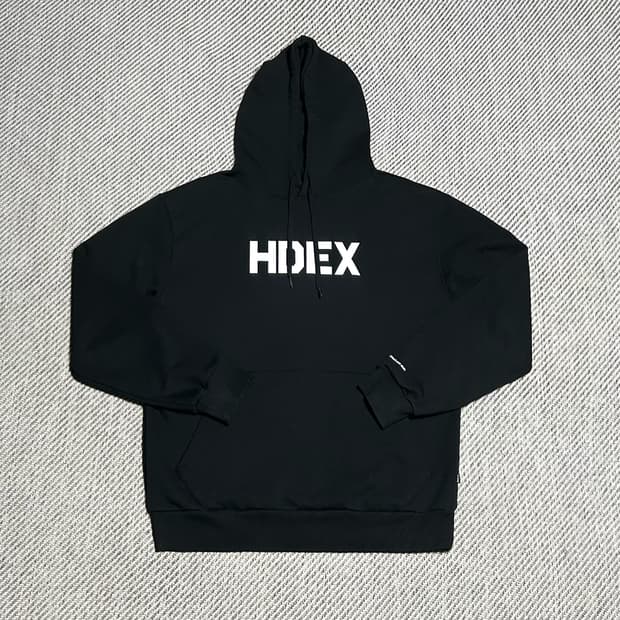 [L] Hdex 에이치덱스 블랙 베이직 후드티