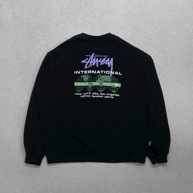 스투시 Stussy 인터네셔널 크루넥 맨투맨 블랙