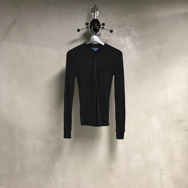 폴로 랄프로렌 헨리넥 울 긴팔 티셔츠 블랙 S(W)