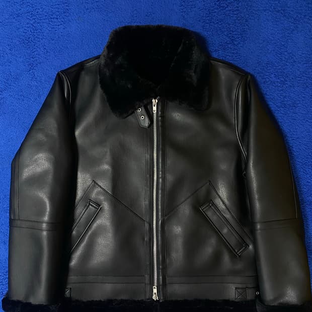 DoffJason 도프제이슨 솔리드 무톤 자켓 퍼 무스탕 L