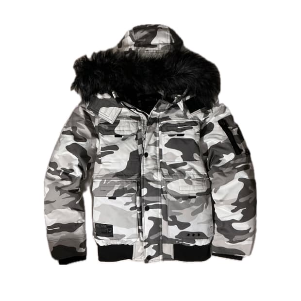 홀리스터 카모 퍼 패딩 그레이 울프죠