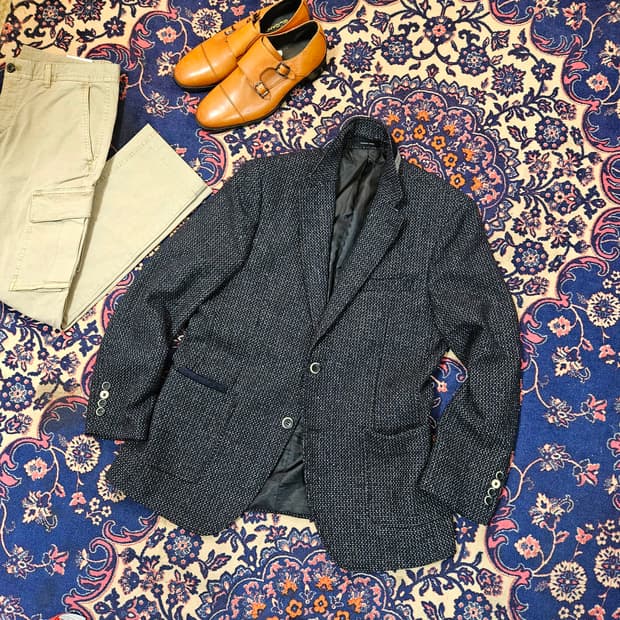 앤드류마크 네프 트위드 바스켓 블레이져 자켓