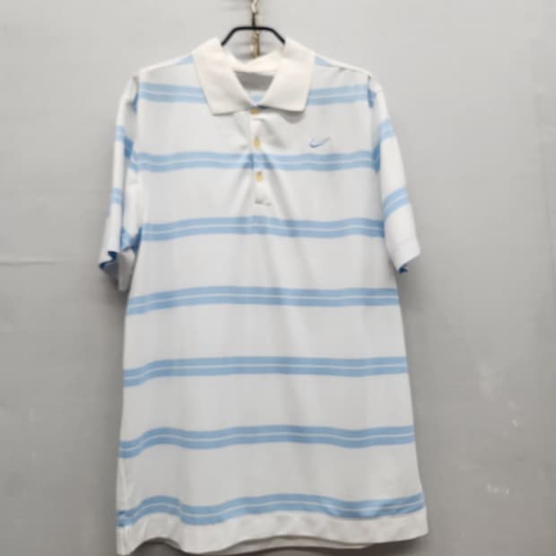 나이키 골프 드라이핏 스트라이프 기능성 반팔카라 XL(L)