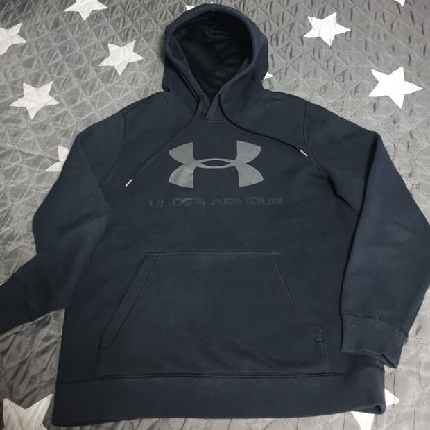 언더아머 RIVAR 기모 후드티 블랙 (XL)