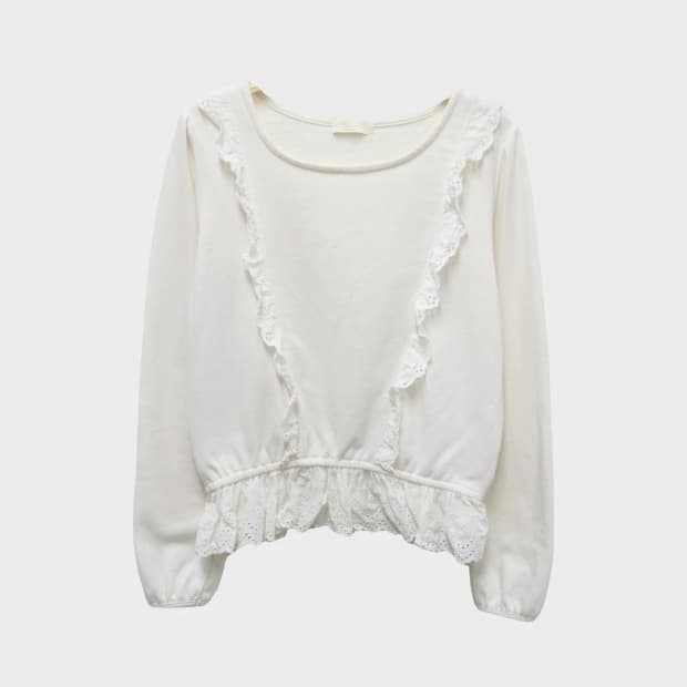 EARTH MUSIC 레이스 포인트 맨투맨 63491