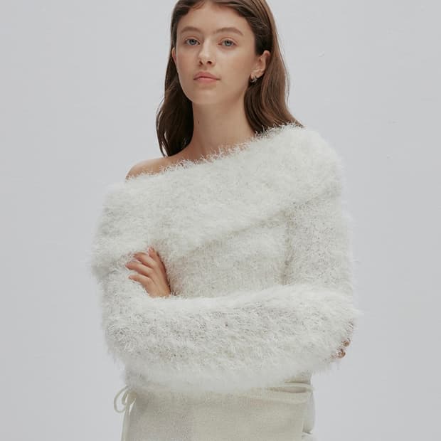 애프터아워즈 원 숄더 니트 탑 화이트(Free) 5.5