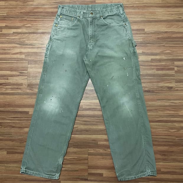 칼하트 싱글니 카펜터 디스 워크팬츠 다크 모스그린 dms 34