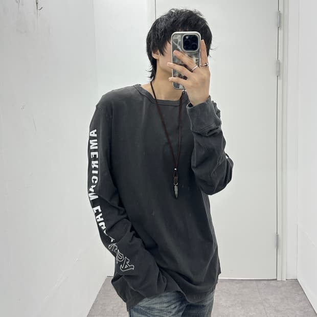 AMERICAN EAGLE 소매 레터링 롱슬리브
