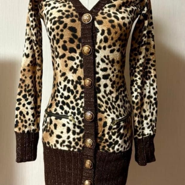 D.i.a 레오파드 니트 원피스 갸루 오네갸루