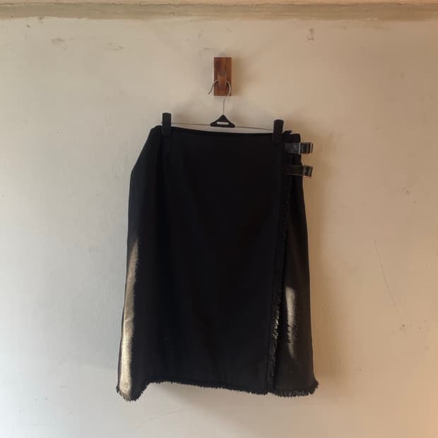 Vintage Burberry Double Buckle Wrap 스커트