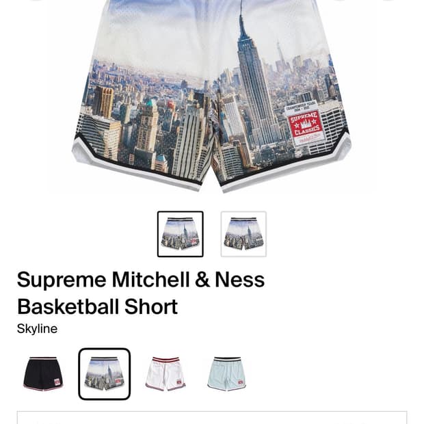 🏀SUPREME mitchell&ness 베스킷볼쇼츠 S사이즈🏀