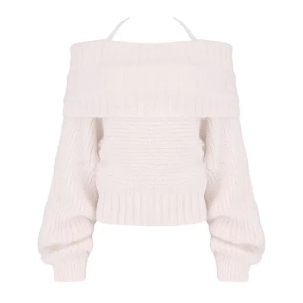 클리시어 팔레트 니트 오프숄더 핑크 