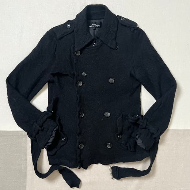 꼼데가르송 축융 울 더블 자켓 comme des garcons