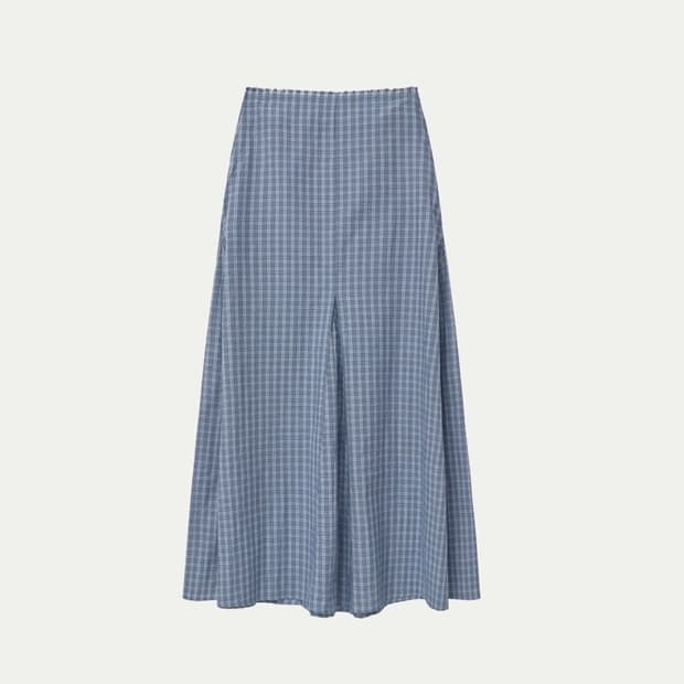 비아플레인 VIA KAREN CHECK LONG SKIRT (BLUE C