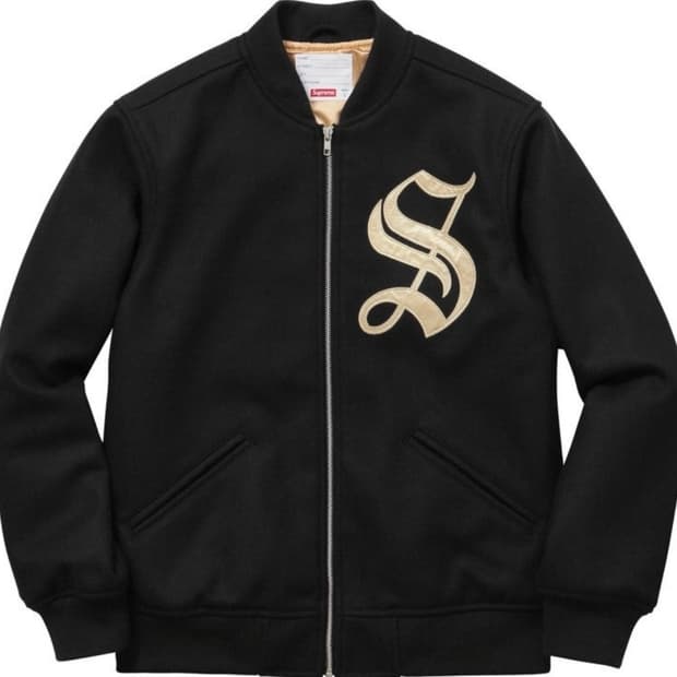 슈프림 올드 잉글리쉬 바시티 자켓