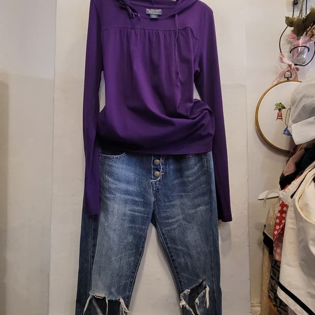 폴로랄프로렌 폴로진 퍼플후드티