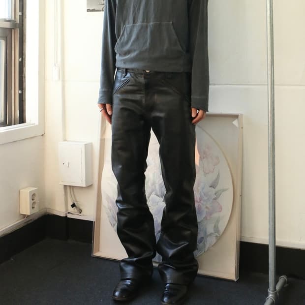  West Ride 버팔로 레더 부츠컷 팬츠