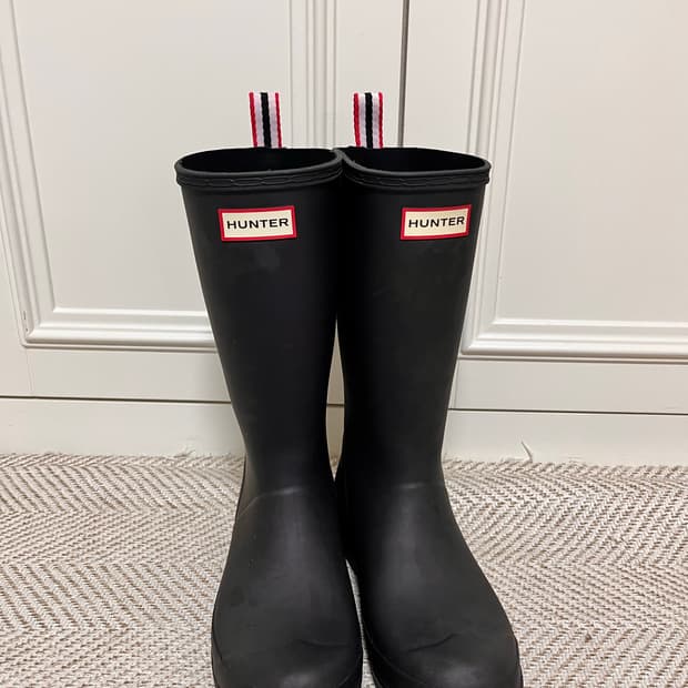 (W) 헌터 플레이 톨 웰링턴 레인 부츠 블랙