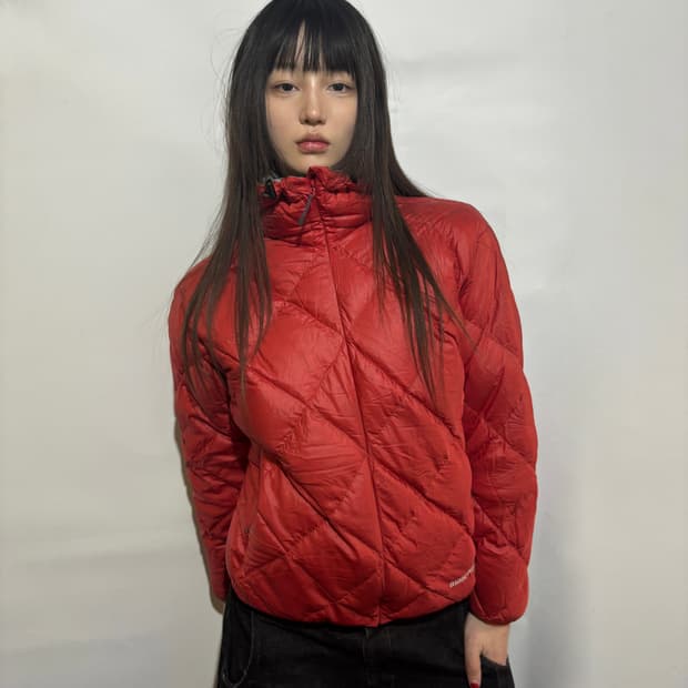 90s 몽벨 빈티지 레드 경량 다운