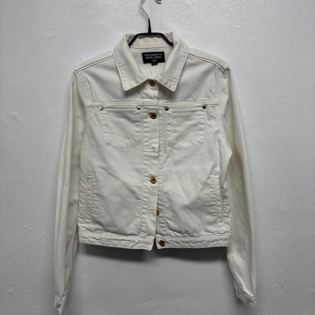 폴로 진스 화이트 데님 자켓