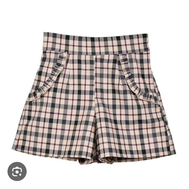 evelyn) 라떼갸루 로리타st 프릴포켓 체크 숏팬츠