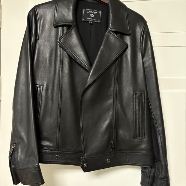 오야니 블랙 양가죽 라이더 자켓