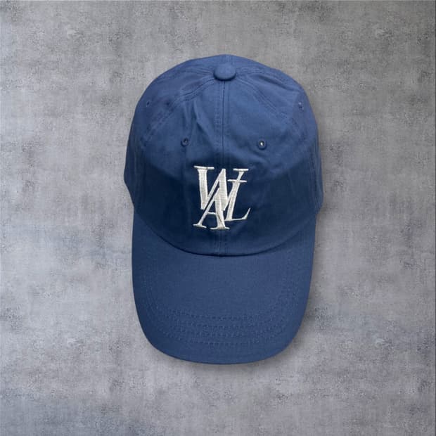 우알롱 블루 컬러 베이직 로고 볼캡