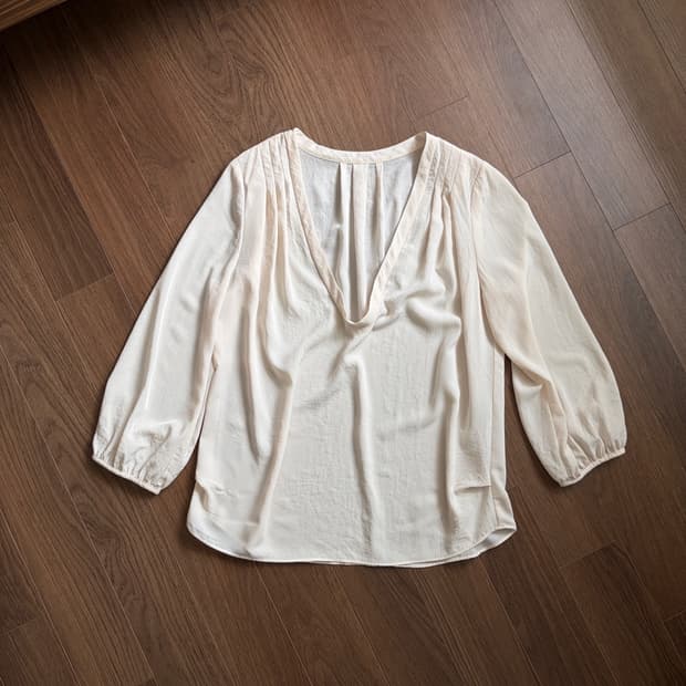 plunging neck blouse