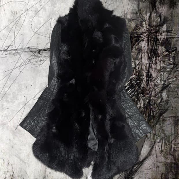 Real leather fur jacket