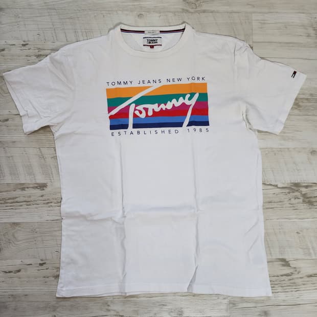 TOMMY JEANS 타미힐 피거 반팔 티셔츠 L(100~103)사이즈