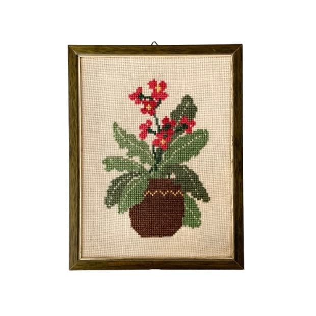 독일 빈티지 앵초 십자수 액자