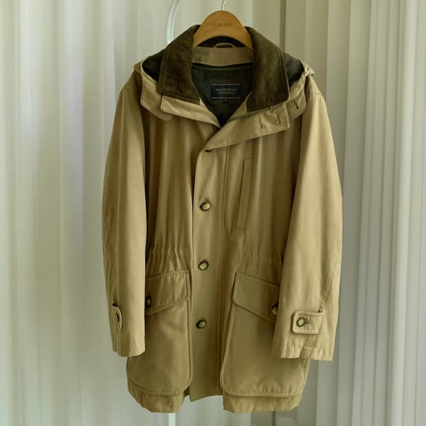 일본 빈티지 BALESTRINO 후드 사파리 워크 하프 자켓