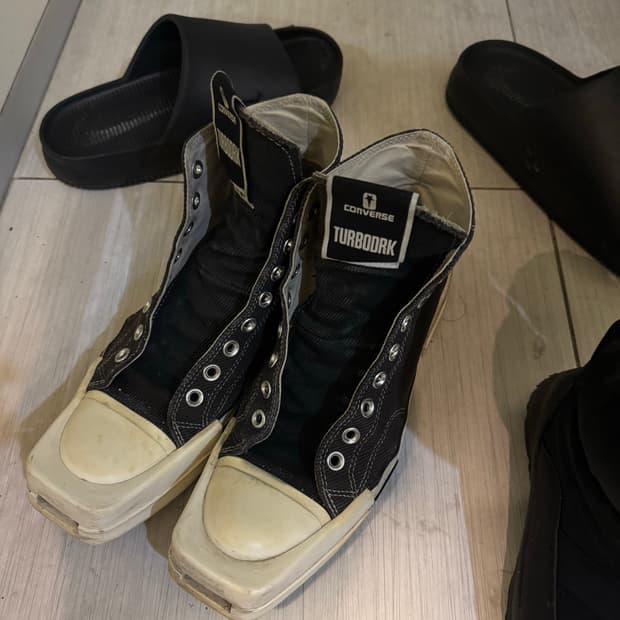 릭오웬스 터보다크 척 70 하이 블랙 캔버스