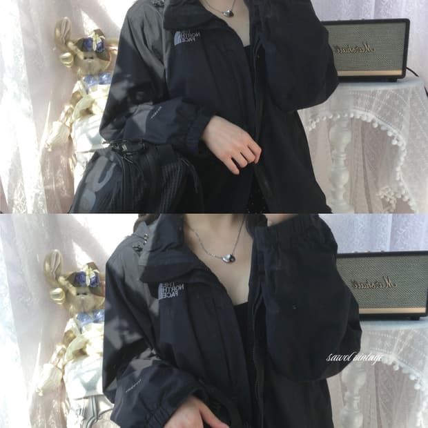 North face black hyvent windbreaker