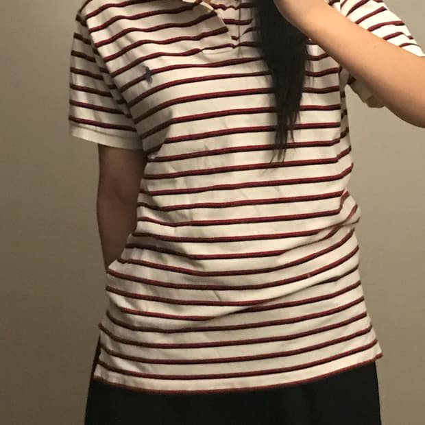 폴로 스트라이프 카라 반팔티