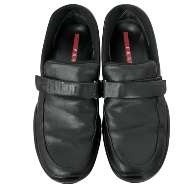 프라다 스포츠 리네아 로사 스트랩 레더 로퍼