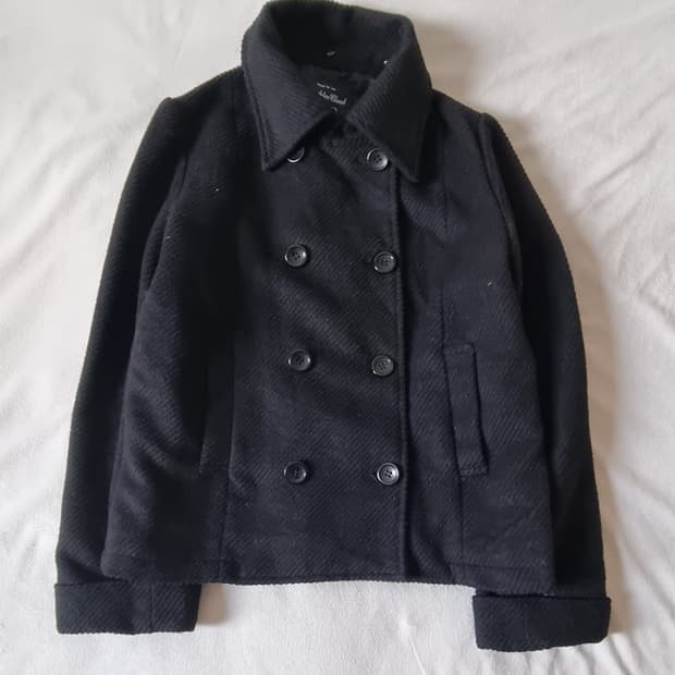 빈티지 모리걸 하구미 갸루 블랙 단추 코트