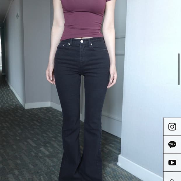 아이보렛 base long black jean