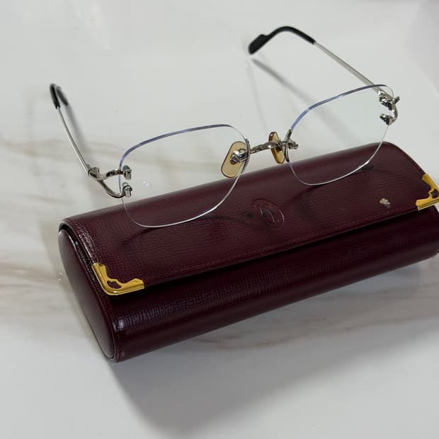 (OS) Cartier 까르띠에 무테 안경 은장