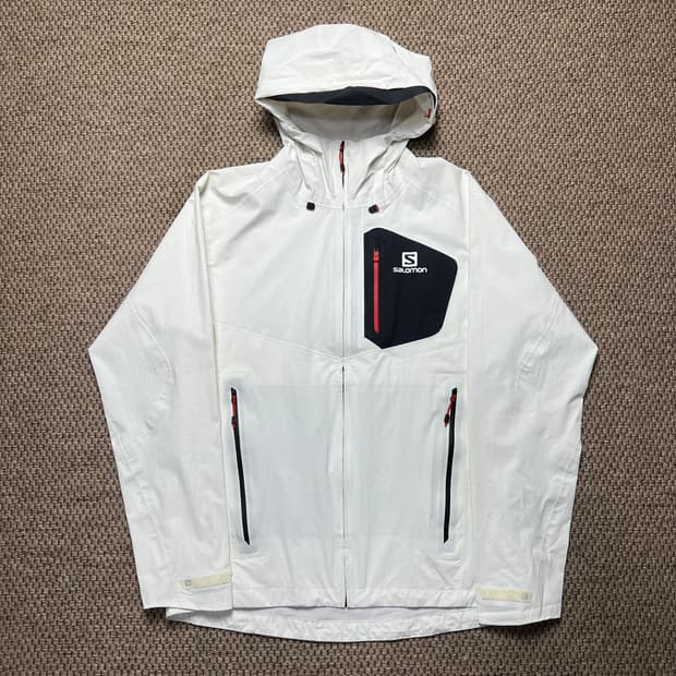 SALOMON 살로몬 후드 바람막이 화이트 105