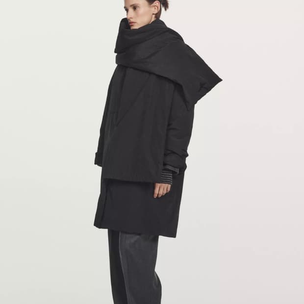 마시모두띠 머플러 디테일 워터레펠런트 롱 패딩 코트