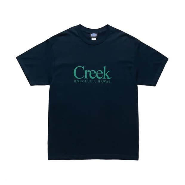 Creek x Quiet Mountain Cafe 한정판 티셔츠 네이비