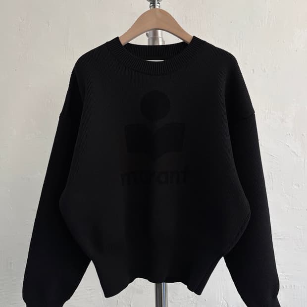 Isabel Marant 이자벨마랑 블랙 아일러 로고 니트