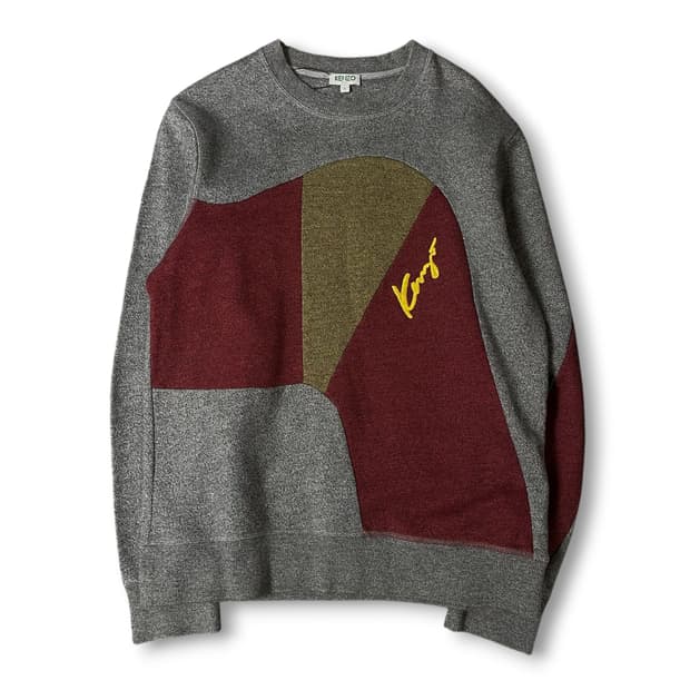 겐조 레드옐로우 포인트 그레이 맨투맨 S